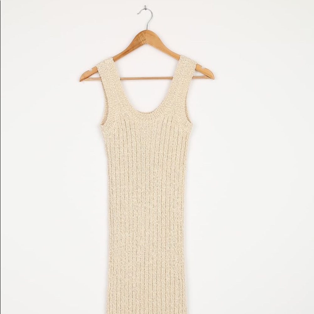 NWT Lulus Cream Sleeveless Midi Sweater Dress